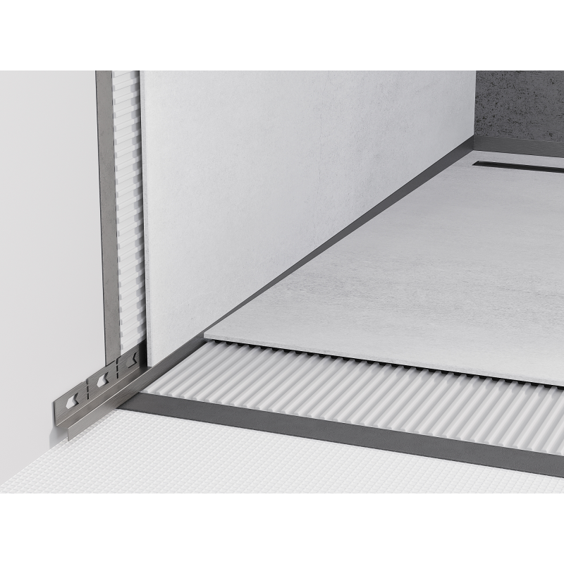 Mexen Line-B wall-mounted sloping strip 120 cm left, brushed gun gray - 186602120L
