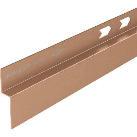 Mexen Line-B wall-mounted sloping strip 180 cm right, brushed copper - 186502180R