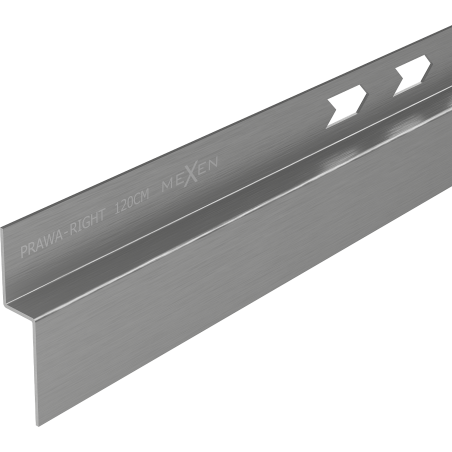 Mexen Line-B wall-mounted sloping strip 120 cm right, gun gray brushed - 186602120R