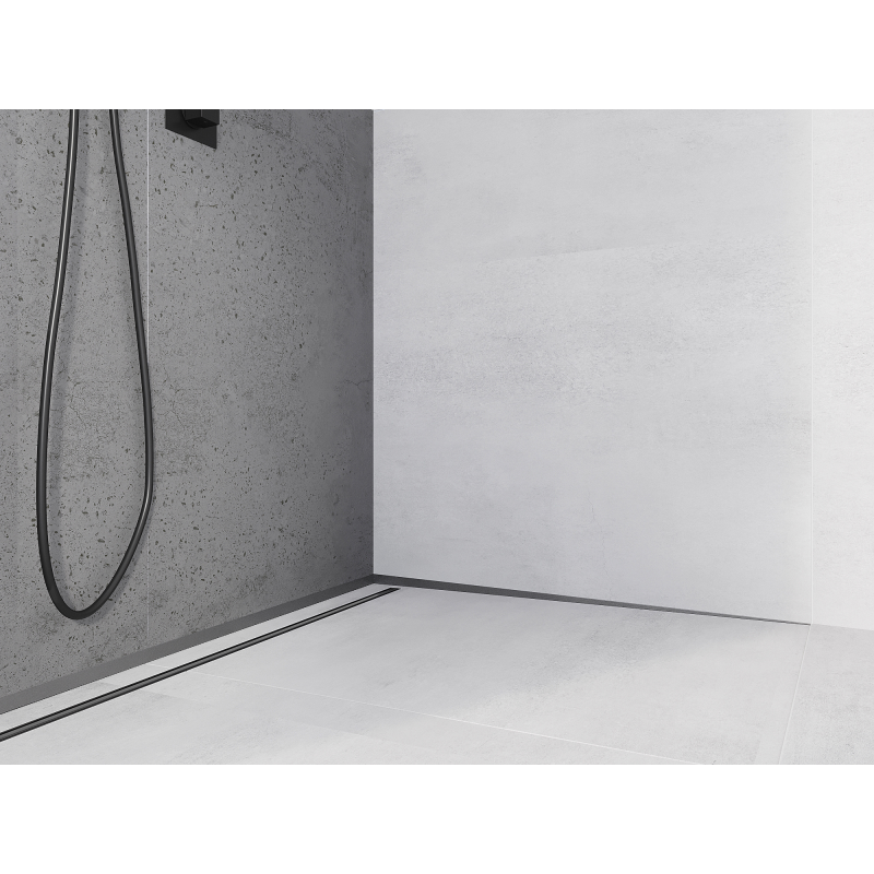 Mexen Line-B wall-mounted sloping strip 180 cm right, gun gray brushed - 186602180R