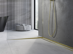 Mexen Line-B sloping strip for glass 120 cm left, gold - 185004120L