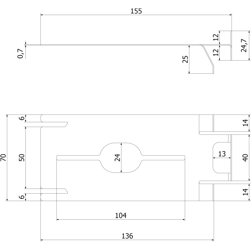 Mexen Uni upper mounting clip - C9907-03