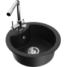 Mexen Diego 1-bowl granite sink with Duero kitchen faucet, black - 6512-77-671600-00