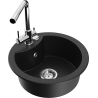Mexen Diego granite sink 1-bowl with Duero kitchen faucet, black - 6512-77-671600-00