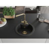 Mexen Diego 1-bowl granite kitchen sink with kitchen faucet Duero, black - 6512-77-671600-50