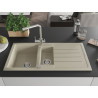 Mexen Andres granite sink 1.5-bowl with drainer and Duero kitchen faucet, beige - 6515-69-671600-00