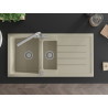 Mexen Andres granite sink 1.5-bowl with drainer and Duero kitchen faucet, beige - 6515-69-671600-00
