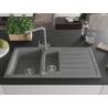 Mexen Andres 1.5-bowl granite sink with drainer and Duero kitchen tap, grey - 6515-71-671600-71