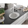 Mexen Kevin 1-bowl Granite Sink with Drainer and Duero Kitchen Faucet, White - 6517-20-671600-00