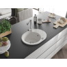 Mexen Kevin granite single-bowl sink with drainer and kitchen faucet Duero, white - 6517-20-671600-00