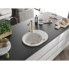 Mexen Kevin granite kitchen sink 1-bowl with drainer and Duero kitchen tap, white - 6517-20-671600-50