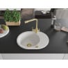 Mexen Kevin granite kitchen sink 1-bowl with drainer and Duero kitchen tap, white - 6517-20-671600-50