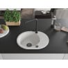 Mexen Kevin granite kitchen sink 1-bowl with drainer and Duero kitchen faucet, white - 6517-20-671600-70