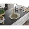 Mexen Kevin single-bowl granite sink with drainer and Duero kitchen tap, beige - 6517-69-671600-50