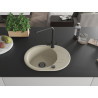 Mexen Kevin 1-bowl granite kitchen sink with drainer and Duero kitchen faucet, beige - 6517-69-671600-70