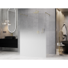Mexen Kioto freestanding shower wall 120 x 200 cm, white ombre 8 mm, brushed gold - 800-120-002-55-86