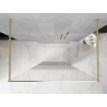 Mexen Kioto freestanding shower wall 150 x 200 cm, white ombre 8 mm, brushed gold - 800-150-002-55-86