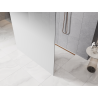 Mexen Kioto freestanding shower screen 100 x 200 cm, white ombre 8 mm, rose gold - 800-100-002-60-86
