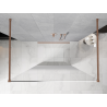 Mexen Kioto freestanding shower wall 100 x 200 cm, white ombre 8 mm, brushed copper - 800-100-002-65-86