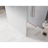 Mexen Kioto freestanding shower screen 150 x 200 cm, white ombre 8 mm, brushed copper - 800-150-002-65-86
