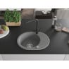 Mexen Kevin 1-bowl granite sink with drainer and Duero kitchen tap, grey - 6517-71-671600-70