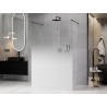 Mexen Kioto freestanding shower wall 140 x 200 cm, white ombre 8 mm, black - 800-140-002-70-86