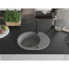 Mexen Kevin 1-bowl granite sink with drainer and kitchen faucet Duero, gray - 6517-71-671600-70-B