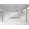 Mexen Kioto freestanding shower wall 100 x 200 cm, white ombre 8 mm, brushed nickel - 800-100-002-97-86