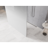Mexen Kioto freestanding shower wall 100 x 200 cm, white ombre 8 mm, brushed nickel - 800-100-002-97-86