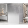 Mexen Kioto freestanding shower screen 130 x 200 cm, white ombre 8 mm, brushed nickel - 800-130-002-97-86