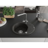 Mexen Kevin granite single-bowl sink with drainer and kitchen faucet Duero, black/gold metallic - 6517-75-671600-00