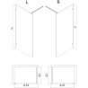 Mexen Lunar Shower Screen Walk-in Right 130 x 200 cm, Transparent 8 mm, Rose Gold - 830-130-000-60-00-P