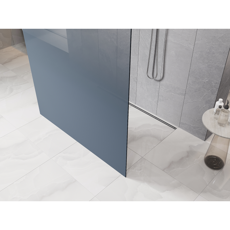 Mexen Kioto freestanding shower wall 110 x 200 cm, blue ombre 8 mm, chrome - 800-110-002-01-46