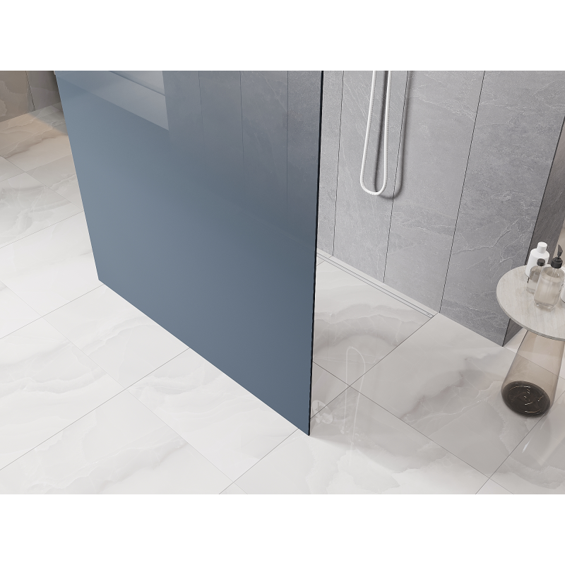 Mexen Kioto freestanding shower wall 130 x 200 cm, blue ombre 8 mm, white - 800-130-002-20-46
