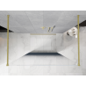 Mexen Kioto freestanding shower wall 110 x 200 cm, blue ombre 8 mm, brushed gold - 800-110-002-55-46