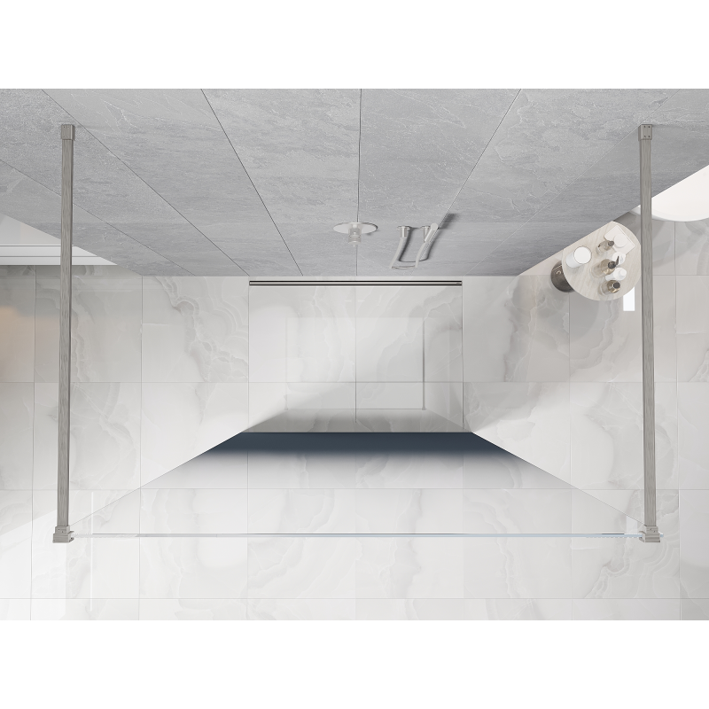 Mexen Kioto freestanding shower wall 120 x 200 cm, blue ombre 8 mm, brushed nickel - 800-120-002-97-46
