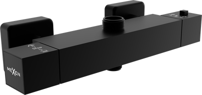 Mexen Cube thermostatic shower mixer tap, Black - 77250-70