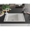 Mexen Elias granite sink 1-bowl with drainer and Duero kitchen faucet, white - 6511-20-671600-20