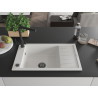Mexen Elias granite kitchen sink 1-bowl with drainer and kitchen faucet Duero, white - 6511-20-671600-70
