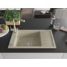 Mexen Elias granite sink 1-bowl with drainer and Duero kitchen tap, beige - 6511-69-671600-69