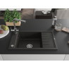 Mexen Elias granite kitchen sink with 1 bowl with drainer and Duero kitchen faucet, black/gold metallic - 6511-75-671600-00