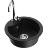 Mexen Diego single-bowl granite sink with Telma kitchen tap, black - 6512-77-670200-00