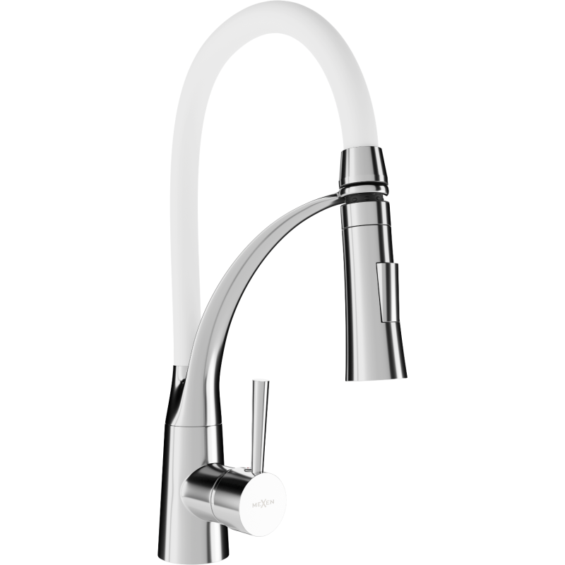 Mexen Aster kitchen faucet, chrome/white - 73450-02