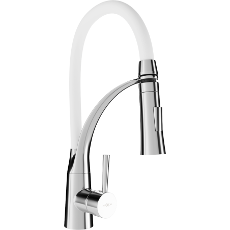 Mexen Aster kitchen faucet, chrome/white - 73450-02