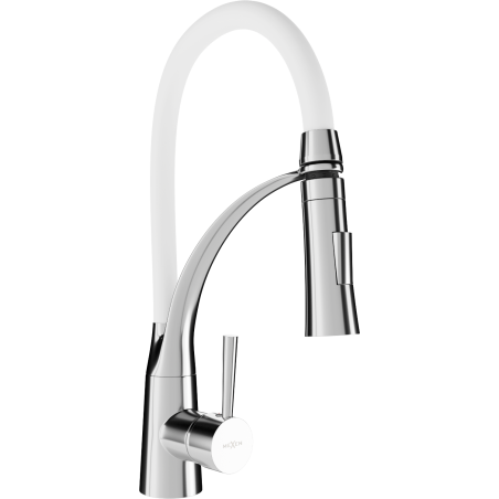 Mexen Aster kitchen mixer, chrome/white - 73450-02