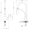 Mexen Aster kitchen faucet, chrome/white - 73450-02