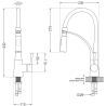 Mexen Aster kitchen faucet, chrome/black - 73450-07