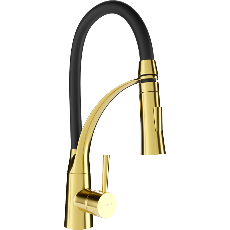 Mexen Aster kitchen tap, gold/black - 73450-57