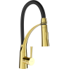 Mexen Aster kitchen mixer tap, Gold/Black - 73450-57