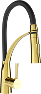Mexen Aster kitchen mixer tap, Gold/Black - 73450-57